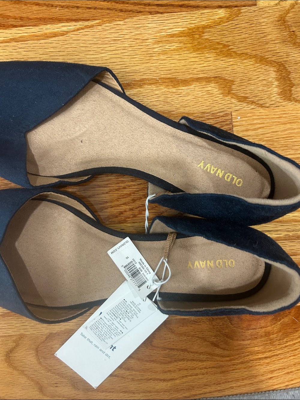 Old Navy Faux suede Navy Pointed D'Orsay Flats - Picture 7 of 9